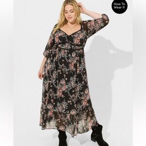 Floral Black Dress torrid size 00